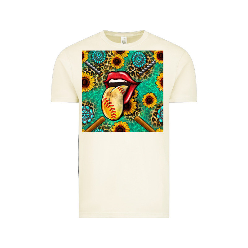 Softball Lips Sunflowers And Gemstones Seamless Pattern Vintage Tee by BundleAndBundleShop | Teevron