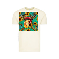 Vintage Arctic softball lips sunflowers and gemstones seamless pattern Vintage Tee - BundleAndBundleShop