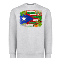 Heather Grey Mexico and Puerto Rico flag Heavyweight Sweatshirt - texasbilliewilder