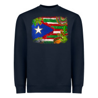 Navy Mexico and Puerto Rico flag Heavyweight Sweatshirt - texasbilliewilder