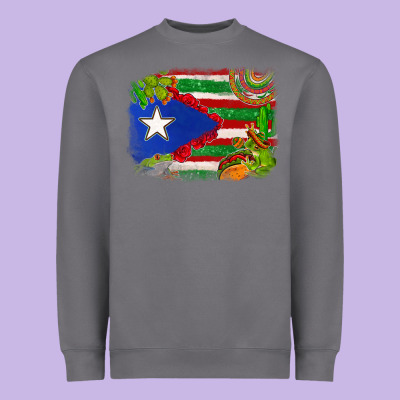 Mexico And Puerto Rico Flag Heavyweight Sweatshirt Designed By Texasbilliewilder