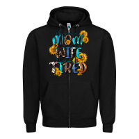 Black Super mom super wife super tired Zipper Hoodie - CowGirlArtShop