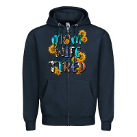 Navy Super mom super wife super tired Zipper Hoodie - CowGirlArtShop