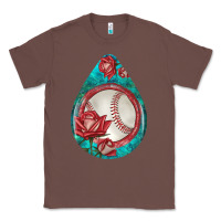 Chestnut baseball and western roses teardrop  7 Classic Tee - BundleAndBundleShop