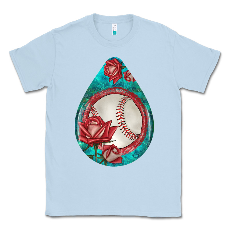 Baseball And Western Roses Teardrop  7 Classic Tee by BundleAndBundleShop | Teevron
