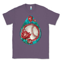 Lavender baseball and western roses teardrop  7 Classic Tee - BundleAndBundleShop
