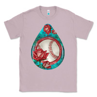 Lilac baseball and western roses teardrop  7 Classic Tee - BundleAndBundleShop