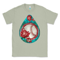 Matcha baseball and western roses teardrop  7 Classic Tee - BundleAndBundleShop