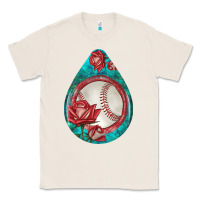 Natural baseball and western roses teardrop  7 Classic Tee - BundleAndBundleShop