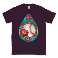 Plum baseball and western roses teardrop  7 Classic Tee - BundleAndBundleShop