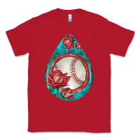 Red baseball and western roses teardrop  7 Classic Tee - BundleAndBundleShop