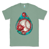 Sage baseball and western roses teardrop  7 Classic Tee - BundleAndBundleShop