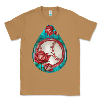 Toasted Coconut baseball and western roses teardrop  7 Classic Tee - BundleAndBundleShop