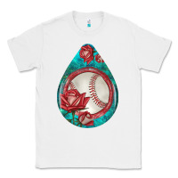 White baseball and western roses teardrop  7 Classic Tee - BundleAndBundleShop