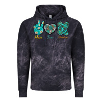 Cloud Black Peace Love Gemstone Vintage Hoodie - BundleAndBundleShop