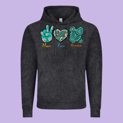Peace Love Gemstone Vintage Hoodie Designed By Bundleandbundleshop