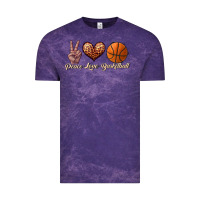 Cloud Purple peace love basketball Vintage Tee - JahusDesignShop