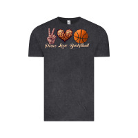 Vintage Black peace love basketball Vintage Tee - JahusDesignShop