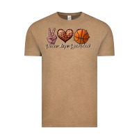 Vintage Coffee peace love basketball Vintage Tee - JahusDesignShop