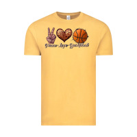 Vintage Mustard peace love basketball Vintage Tee - JahusDesignShop