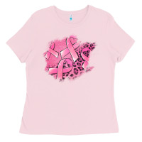 Bubblegum Pink breast cancer patches Ladies Tee - Jasminsmagicworld