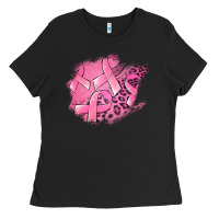 Black breast cancer patches Ladies Tee - Jasminsmagicworld