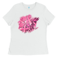 White breast cancer patches Ladies Tee - Jasminsmagicworld