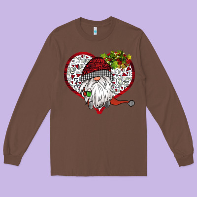 Valentine's Day Gnome Long Sleeve Tee Designed By Bettercallsaul
