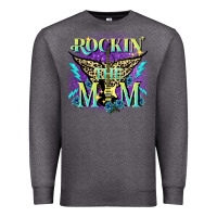 Charcoal Heather Rockin' the mom Mother's Day Premium Sweatshirt - FaDigitalArtStudio