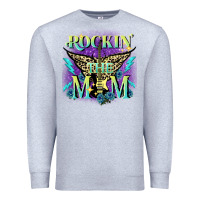 Heather Grey Rockin' the mom Mother's Day Premium Sweatshirt - FaDigitalArtStudio