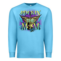 Ocean Blue Rockin' the mom Mother's Day Premium Sweatshirt - FaDigitalArtStudio