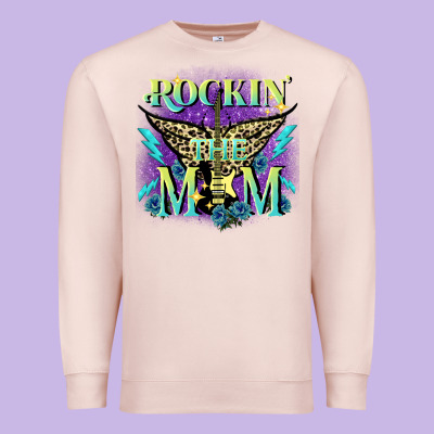 Rockin' The Mom Mother's Day Premium Sweatshirt Designed By Fadigitalartstudio