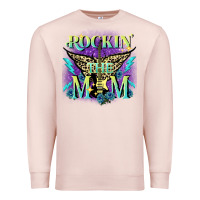 Pale Pink Rockin' the mom Mother's Day Premium Sweatshirt - FaDigitalArtStudio