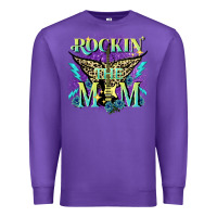 Purple Rockin' the mom Mother's Day Premium Sweatshirt - FaDigitalArtStudio