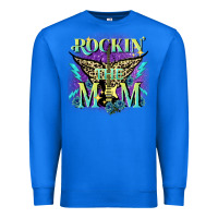 True Royal Rockin' the mom Mother's Day Premium Sweatshirt - FaDigitalArtStudio