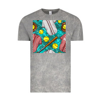 Cloud Rock softball uniform glove and bat with field seamless pattern Vintage Tee - BundleAndBundleShop