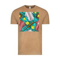 Vintage Camel softball uniform glove and bat with field seamless pattern Vintage Tee - BundleAndBundleShop