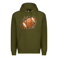 Army Green American Football Leopard Premium Hoodie - CowCowDesign