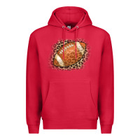 Cardinal American Football Leopard Premium Hoodie - CowCowDesign