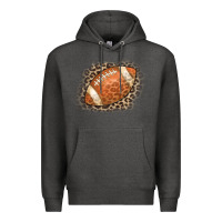 Charcoal Heather American Football Leopard Premium Hoodie - CowCowDesign