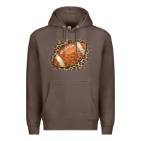 Coffee American Football Leopard Premium Hoodie - CowCowDesign