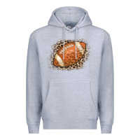Heather Grey American Football Leopard Premium Hoodie - CowCowDesign