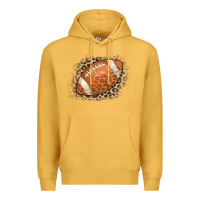 Mustard American Football Leopard Premium Hoodie - CowCowDesign