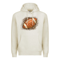 Oatmeal Heather American Football Leopard Premium Hoodie - CowCowDesign