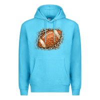 Ocean Blue American Football Leopard Premium Hoodie - CowCowDesign