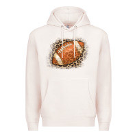 Pale Pink American Football Leopard Premium Hoodie - CowCowDesign