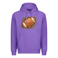 Purple American Football Leopard Premium Hoodie - CowCowDesign