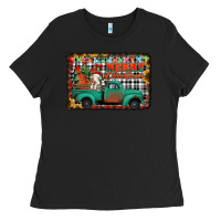 Black merry christmas farm truck Ladies Tee - Jasminsmagicworld