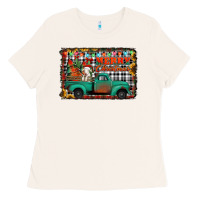 Merry Christmas Farm Truck Ladies Tee | Teevron
