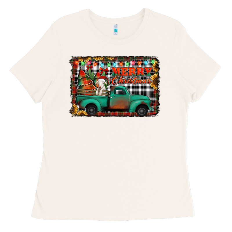Merry Christmas Farm Truck Ladies Tee by Jasminsmagicworld | Teevron